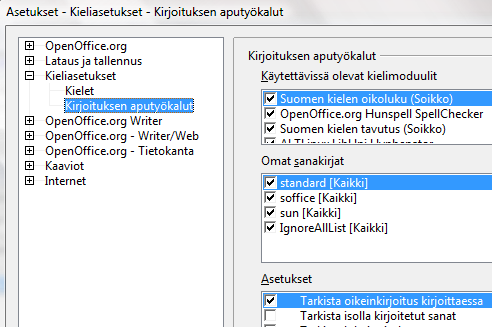 - 122 Oikoluku-ikkunassa voi tehdä useita lisätoimintoja. Esimerkiksi painikkeella Lisää voi lisätä sanan oikolukusanastoon.