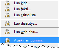 - 54 - Avautuvalla näytöllä Asiakirjamuunnin valitaan, minkä tyyppisiä asiakirjoja muunnetaan OpenDocument -muotoon.