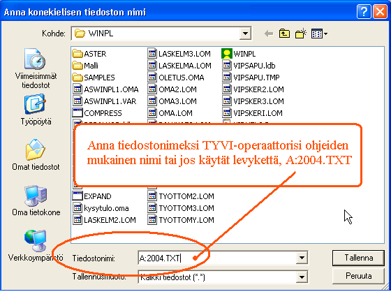 Seuraavaksi pääset antamaan palkanmaksajan yhteyshenkilön nimi- ja puhelin/fax-tiedot. Paina OK. Tiedosto on valmis ja näkyy halutessasi Muistiossa.