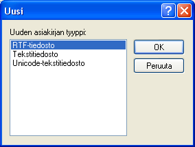 Tekstityypit WordPad tiedostot voi tallentaa eri tiedostomuodoissa. Näiden tiedostomuotojen avulla WordPadilla luotujen tiedostojen avaaminen eri tekstinkäsittelyohjelmilla onnistuu myös.