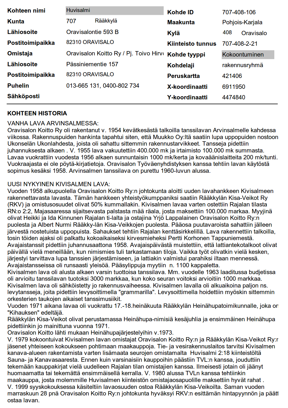 7.2 Kivisalmen tanssilavan