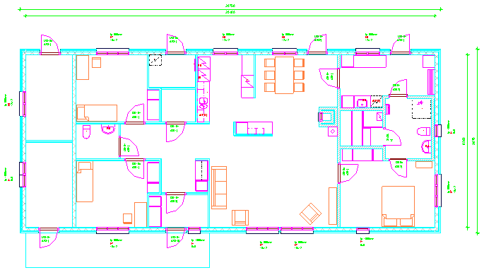 Määrälaskennan pohjakuva Liite 1 1 (5) Normitalo, villaeristys. Kuvan perusteella kerrosalaksi on saatu 188,20 m2 huoneistoalan pysyessä 171,5 m2. Seinien viemä pinta-ala on 16,7 m2.