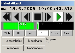 LUKU 1. TALLENTIMEN KÄYTTÖLIITTYMÄ 7 1.4.3 Aikahaku Aikahakuikkunassa näkyy pystysuunnassa vuorokauden tunnit ja vaakasuunnassa minuutit.