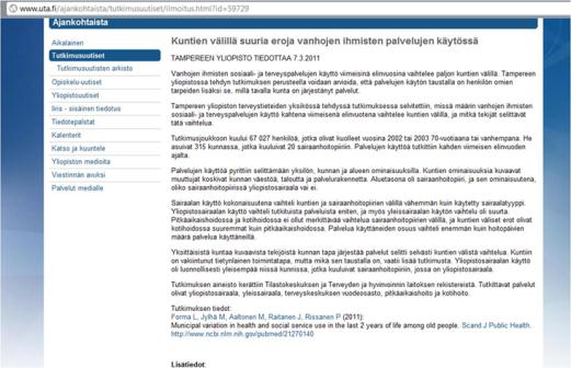 Tieteelliset tutkimukset Sosiaali- ja terveydenhuollon rekisterien tiedot ovat salassa pidettäviä.