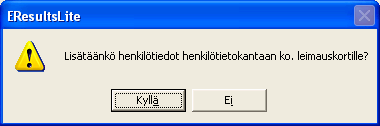 Sivu 4/10 Ruksaa kohta LAINAKORTTI, jos on kyseessä Emit-kortin lainaus!! Valitse oikea rata! Ohjelma pyytää uusien henkilötietojen tallennusta henkilötietorekisteriin.