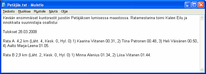 Sivu 9/10 Valitse Ei vaihtoehto ohjelman esittämään kysymykseen lehdistötulosten muodosta.