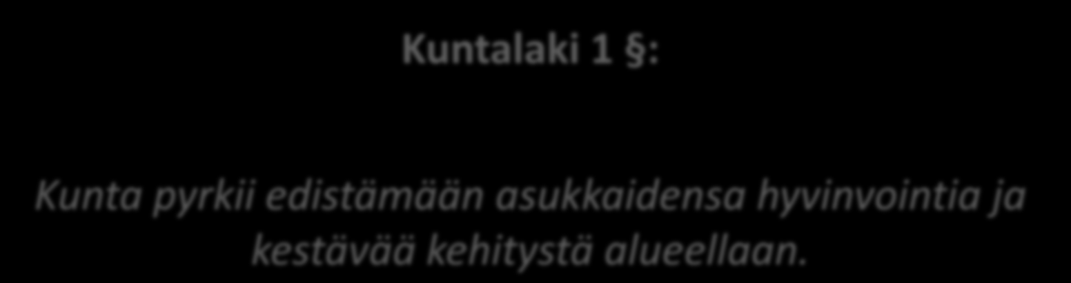 Kuntalaki 1 : Kunta pyrkii edistämään