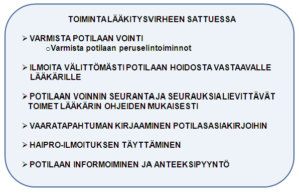 edesauttaa potilaan jatkohoidon suunnittelua ja lisäksi riittävän tarkat merkinnät ovat tarpeen myös toimintaan osallistuneiden ammattihenkilöiden oikeusturvan kannalta.