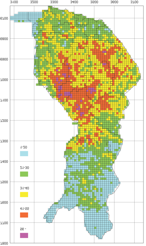 13 Kuva 10: Salamoiden keskimääräinen vuotuinen määrä 10 10 km ruuduilla Suomessa vuosina 1998 2010. [13, s.