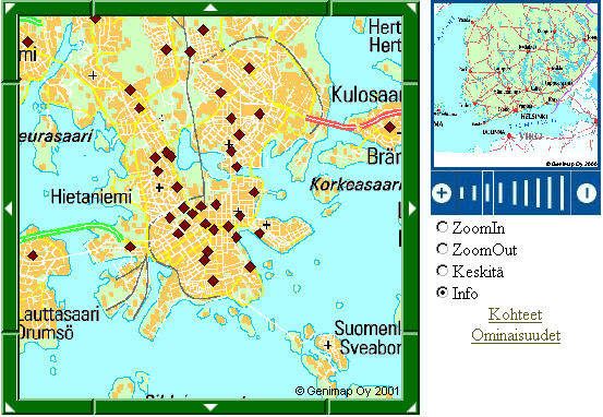 2.8.5. Kartta-aineistot Selainsovelluksen rungon muodostavat DIGIROAD -tietokannasta luettavat tieverkkotietokannat.