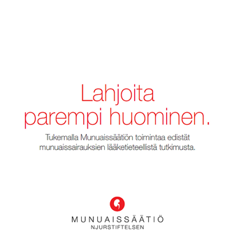 Munuaissäätiö on tukenut munuais- ja virtsatiesairauksien lääketieteellistä tutkimusta 40 vuoden ajan miljoonalla eurolla yli 400 munuaissairauksien tutkijaa.