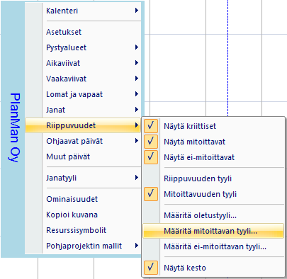 Aikaväliarvot toiminnolla määritellään täyttötyyli aikaväliarvoille janakaaviossa. Aikaväliarvoilla voidaan määritellä tehtäville haluttuja tietoja aikaväleittäin. Esim. määrä ja tot.määrä viikottain.