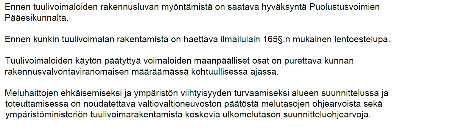 Kaavaselostus 31 (78) Tuulivoimaloiden generaattoreiden jännite nostetaan voimalassa olevalla muuntajalla sisäisen sähkönsiirtojärjestelmän keskijännitetasoon, joka on noin 20 45 kilovolttia.