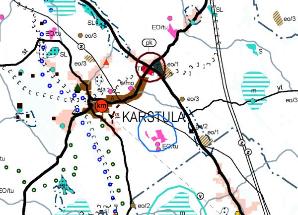 FCG SUUNNITTELU JA TEKNIIKKA OY Kaavaselostus 9 (70) Kuva 3: Ote Keski-Suomen maakuntakaavasta, johon hankealue on rajattu likimääräisesti sinisellä.