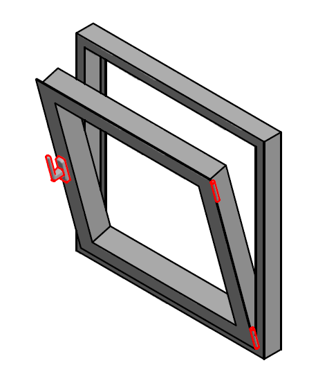 3.1 HELAT JA SARANAT HARDWARE AND HINGES SIVUSARANOITU IKKUNA SIDEHUNG WINDOW Ikkunan enimmäispaino 100 kg Maximum weight for window 100 kg ECO SH Saranoiden kätisyys mainittava heloja tilatessa.