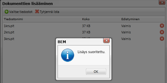 10 (22) Huom! Alalaidassa olevalla valinnalla <Tee uusi kopiotilaus näillä tiedostoilla> voidaan myös käynnistää latauksen yhteydessä kopiotilaustoiminto.