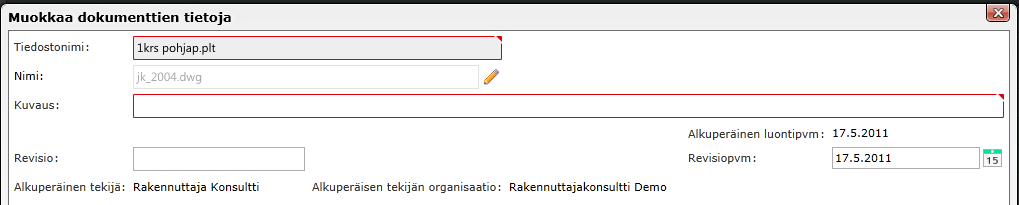 11 (22) Huom! Dokumentteja valitaan aktivoimalla hiirellä dokumenttinimen edessä oleva valintaruutu klikkaamalla rivillä ruudun tai muualla kuin dokumentin nimen kohdalla.