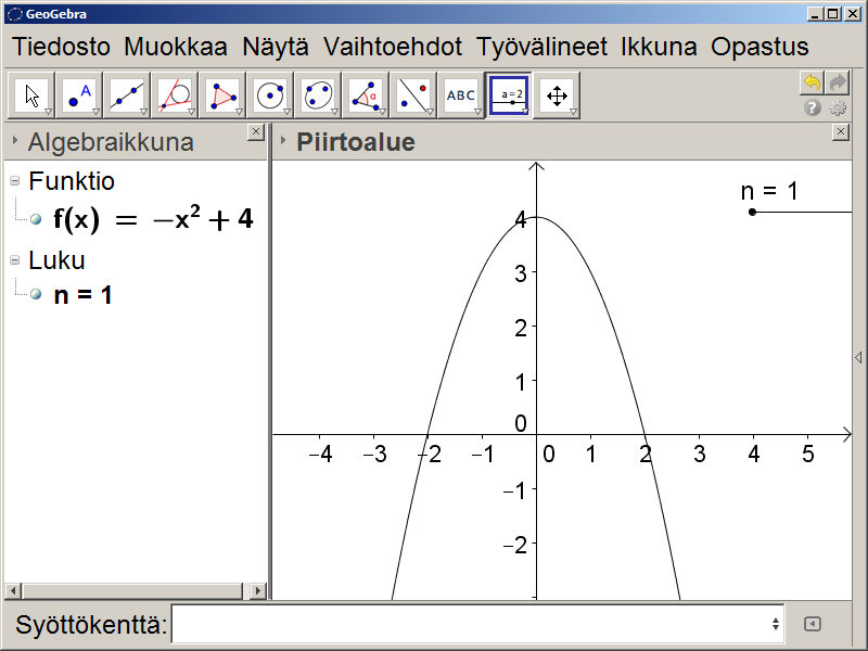 9. jporrasfunktiot Viimeisenä harjoituksena tehdään määrätyn integraalin arvon mallintaminen porrasfunktioiden avulla.