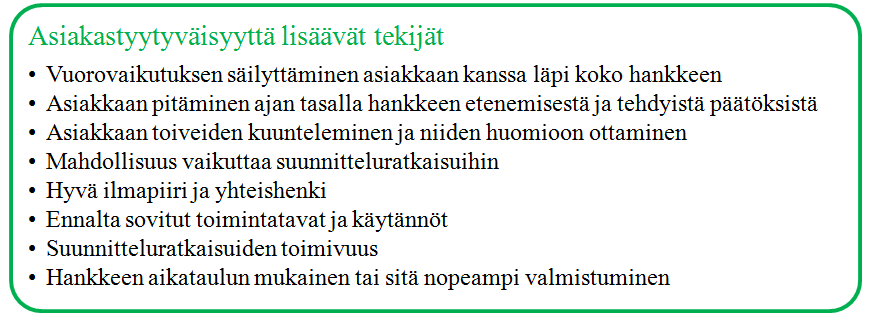 80 Kuva 31: Asiakastyytyväisyyttä KVR-hankkeissa tyypillisesti tekijät kyselytutkimuksen aineiston analyysin