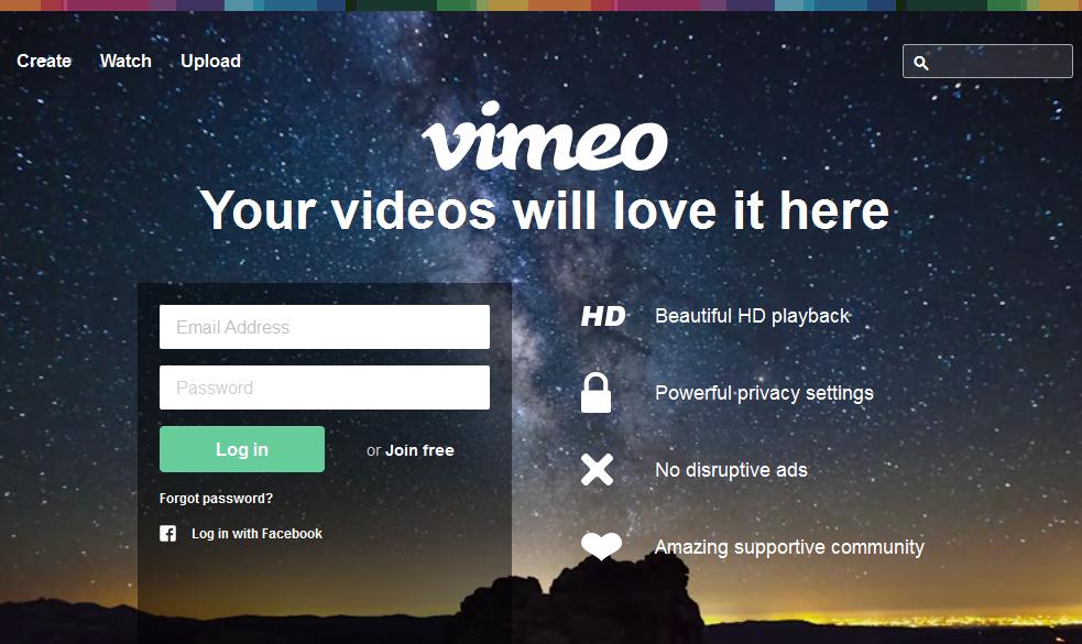 MIKSI VIMEO + Mahdollisuus suojata video salasanalla + Ilmainen + Ei mainoksia + Parempi