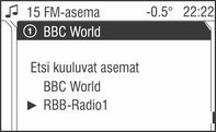 106 Radio Radio Käyttö... 106 Asemahaku... 106 Automaattitallennuksen luettelot... 109 Radio data system (RDS)...111 Digitaalinen radiolähetys.