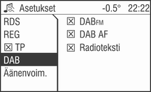 116 Radio Tämä toiminto on asetettu radiovalikkoon. Valitse ryhmän nimen vieressä oleva nuoli. Valitse haluamasi yhtye. Radiovalikko tulee näyttöön.