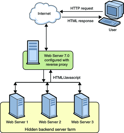 Kuva 13 Reverse proxy Reverse proxyn -toiminta kuvataan yllä olevassa kuvassa.