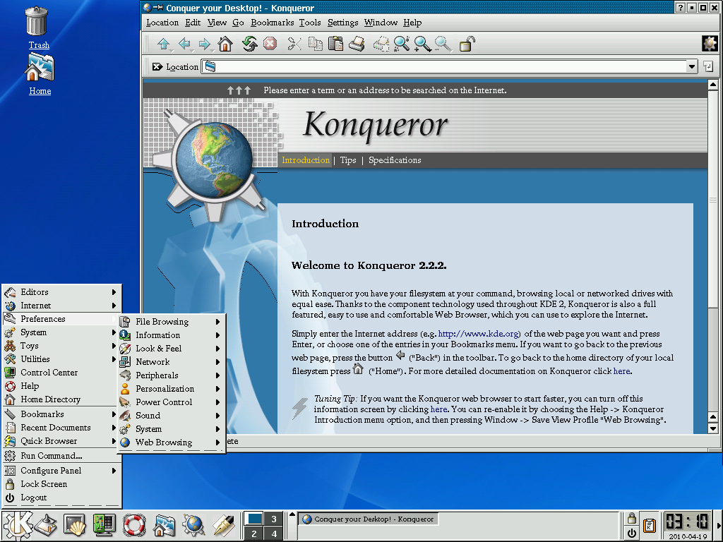 15 Kuva: KDE 2.2.2 ja Konqueror-selain (KDE development team http://kde.org. 2010.) K Desktop Environment 3.0 julkaistiin 3.