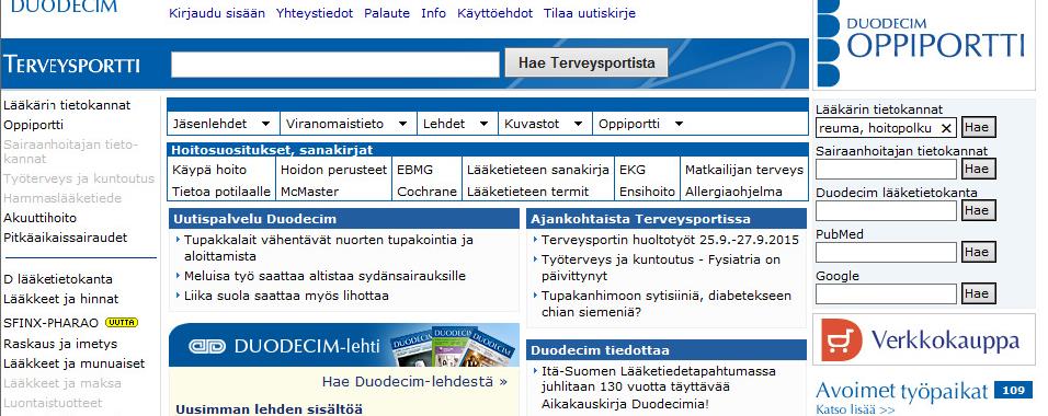 Miten löydän Terveysportista? http://www.