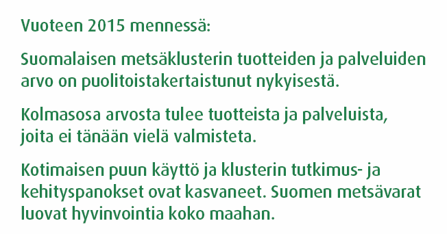 Suomen metsäklusterin tutkimusstrategia* 2 x v.2030 ½ v.
