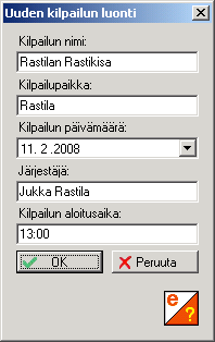 Kilpailun luonti Valitse: Tiedosto >