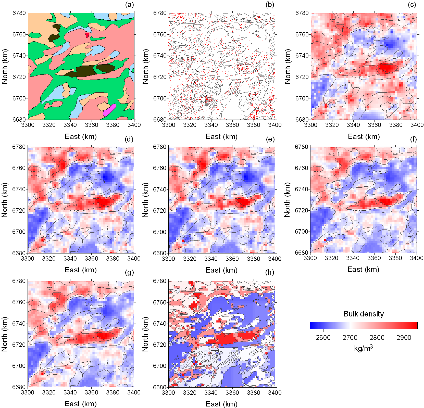 condition that rejects extremal data values is used when the background values of each lithological unit are computed.