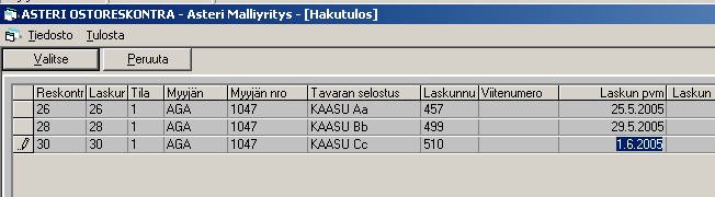 4.7 HAKU MYÖS SQL-EHDOLLA Hakutoimintoon MUOKKAA ETSI on lisätty ominaisuus hakea tulosjoukko