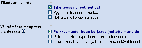 Ohje potilasturvallisuusilmoituksen käsittelijälle 7(16) Seuraus yksikölle Valitse luettelosta seuraukset yksikölle.