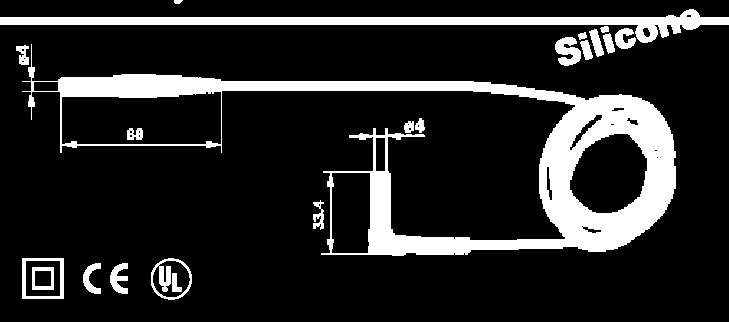 Toisessa päässä 90 kulma Luokitus: 1000 V / CAT III MC GRIP-B-100 Mittapää taipuisalla kärjellä 4 mm:n suojattuihin banaaniliittimiin. Taipuisan osan pituus 100 mm.