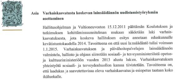 Varhaiskasvatuksen edunvalvonnassa tapahtuu OKM 17