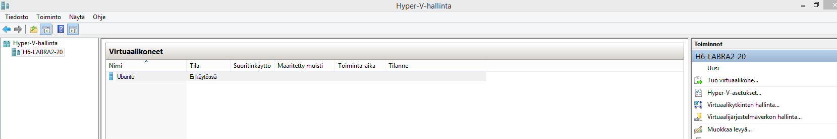 Aram Abdulla Hassan Windows Server 2012 asentaminen ja käyttö 1 Windows Server 2012 asentaminen ja käyttöönotto, Serverin pyörittämisen takia tarvitaan Hyper-V ohjelma.