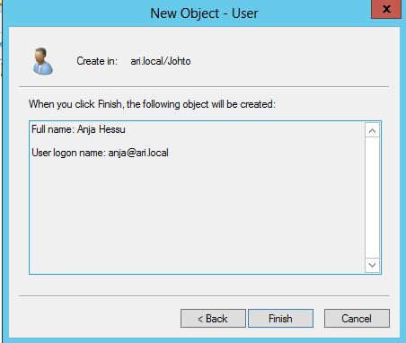 Aram Abdulla Hassan Windows Server 2012 asentaminen ja käyttö 34 Anna salasana, jos haluat