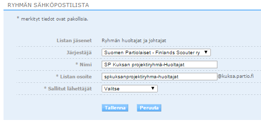 vain listan jäsenet.