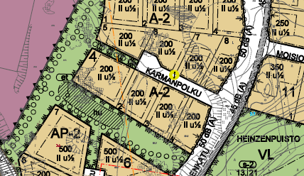 Kaavakartta Kuvan koko: 8,36 (Height) x 13,26 (Width) Position: Horizontal 15,45 Vertical 2,9 Rakennuspaikat A-2 200 k-m 2, yht.