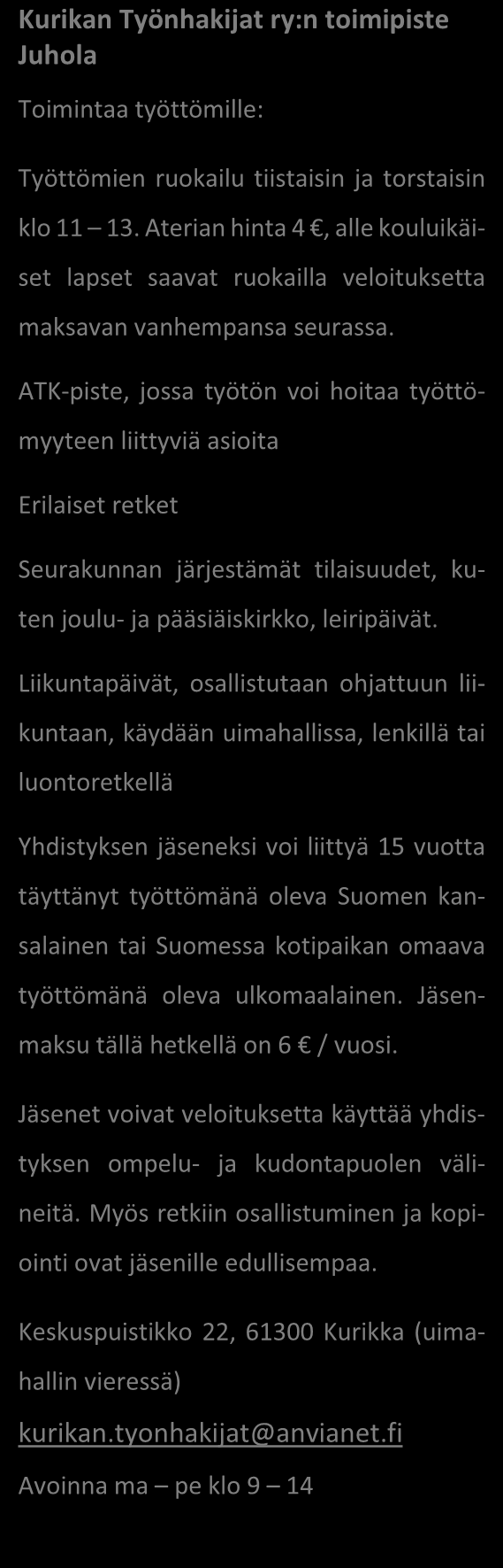 39 Etelä-Pohjanmaan musiikkiopisto järjestää opetusta musiikin opiskeluun useassa opetuspisteessä muun muassa Kurikassa ja Jurvassa.