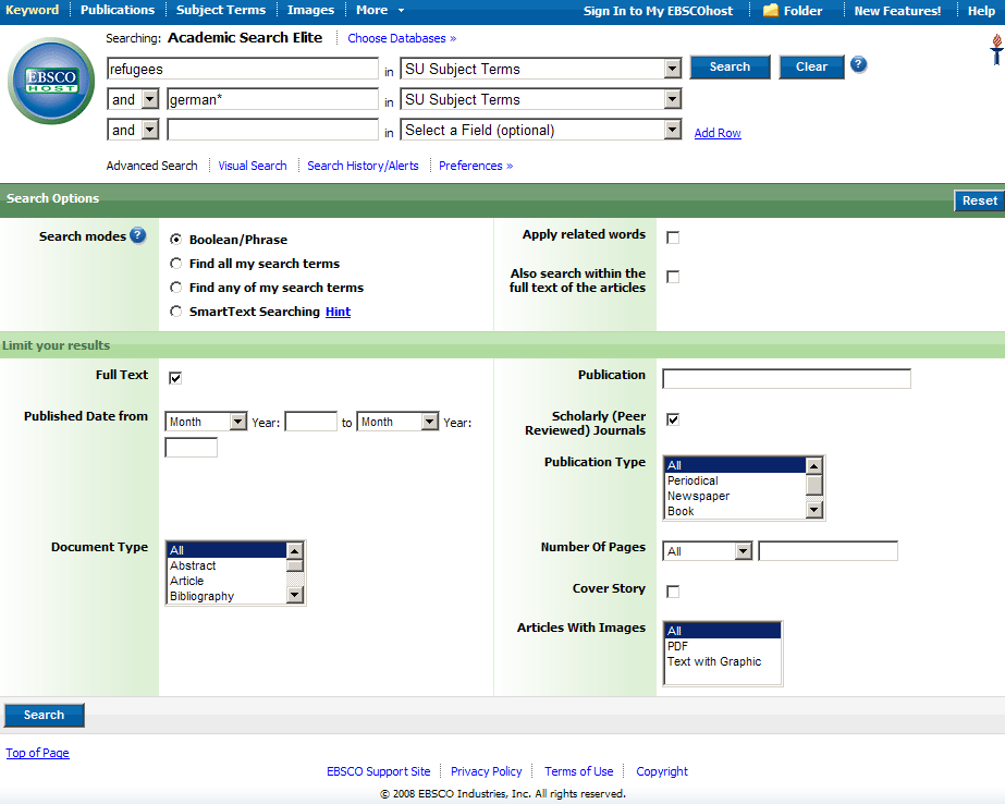 16/24 ACADEMIC SEARCH ELITE Academic Search Elite (Ebsco) -tietokanta sisältää yli 2000 lehden kokotekstiartikkelit sekä lisäksi lähes 3500 lehden artikkeliviitteet.