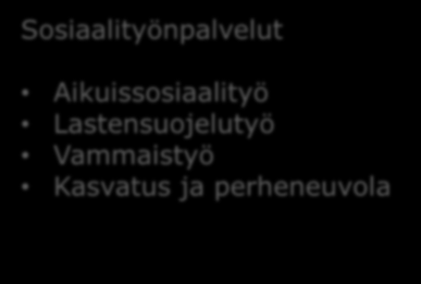 Sosiaalityönpalvelut Aikuissosiaalityö Lastensuojelutyö Vammaistyö