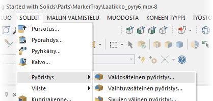 22 MASTERCAM X8/ Tutustuminen Mastercam Solids-ohjelmaan 5 Muuta päästön kulmaksi 10. 6 Hyväksy muutokset klikkaamalla OK.