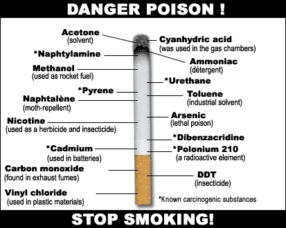 Tupakoinnin terveyshaitat nikotiini koukuttaa, terveyshaitat pääasiassa tupakansavun muista aineosista!