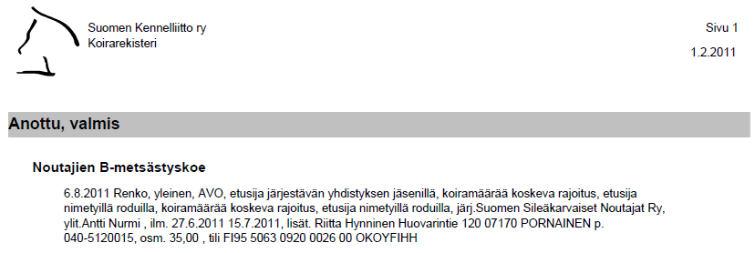 Suomen Kennelliitto ry. 13.5.