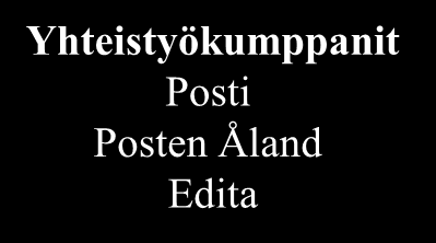 Vaaliorganisaatio Yhteistyökumppanit Tieto, Solita, CGI Oikeusrekisterikeskus Oikeusministeriö Yhteistyökumppanit Posti Posten Åland Edita Vaalipiirilautakunnat (13) Kuntien keskusvaalilautakunnat