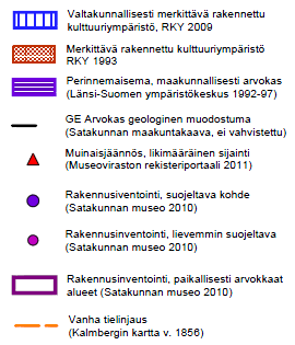 Kaavoitettavan alueen maisemalliset arvot rakentuvat Kokemäenjoen ympärille perustuen joen ohella laaja-alaisiin viljelysaukioihin sekä niitä paikka paikoin rytmittäviin metsäsaarekkeisiin ja