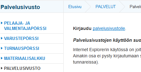 fi etusivulta Palvelut kohdan kautta