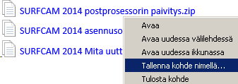 ASENNUSOHJE sivu 5 Postprosessorin päivitys ja asennus Jos sinulla ei ole ollut aikaisempia SURFCAM versioita kuin tämä 2014 tai jos sinulla on jo SURFCAM 2014 version postprosessori mene suoraan